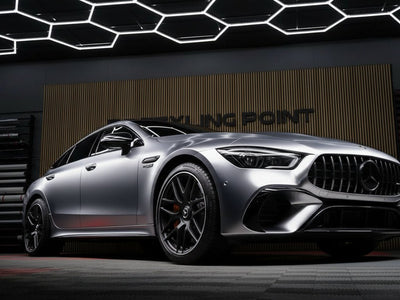 Mercedes-AMG GT wrapped in Hexis Satin HX30000 Super Chrome Silver car wrap film HX30SCH01S