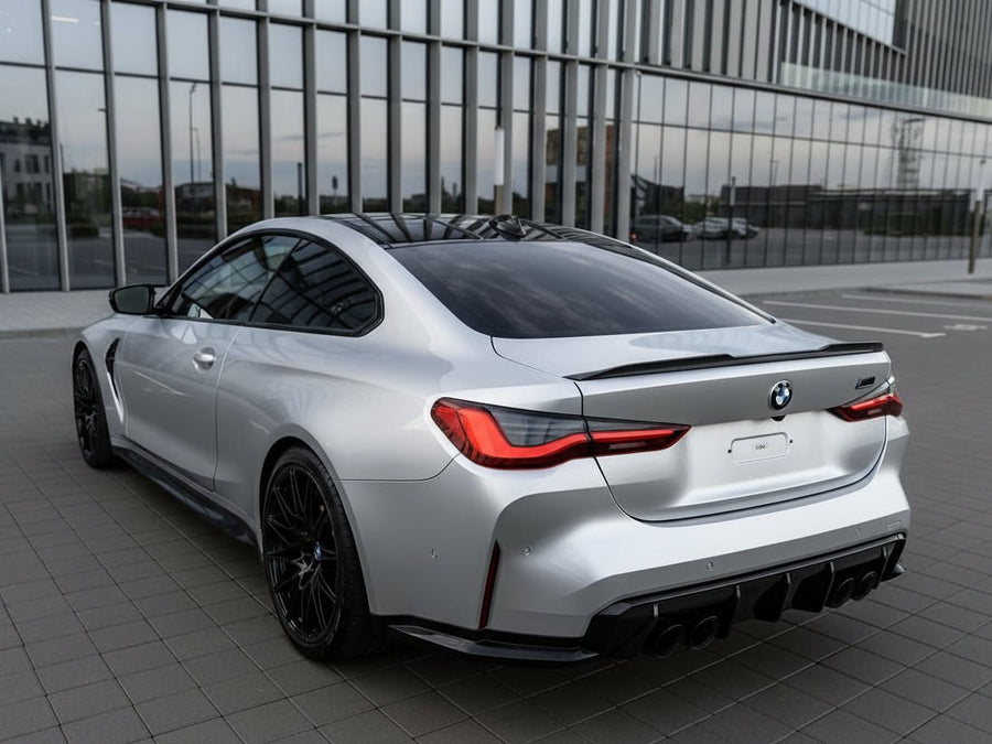 BMW M4 wrapped in Hexis Satin HX30000 Super Chrome Silver wrap film HX30SCH01S