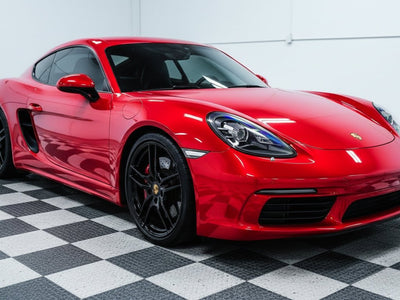 Porsche 718 Cayman wrapped in Hexis Gloss HX30000 Super Chrome Red car wrap film HX30SCH02B