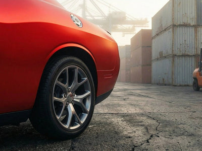 Dodge Challenger wrapped in Hexis Satin HX30000 Super Chrome Red wrap film HX30SCH02S detail