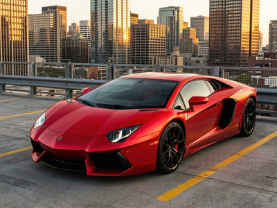 DIY Lamborghini Aventador wrapped in Satin HX30000 Super Chrome Red car wrap film HX30SCH02S