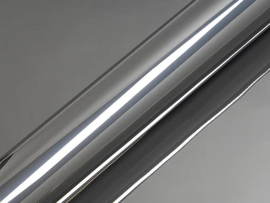 Color swatch of Hexis HX30000 Super Chrome Gloss Titanium Vinyl Wrap HX30SCH03B