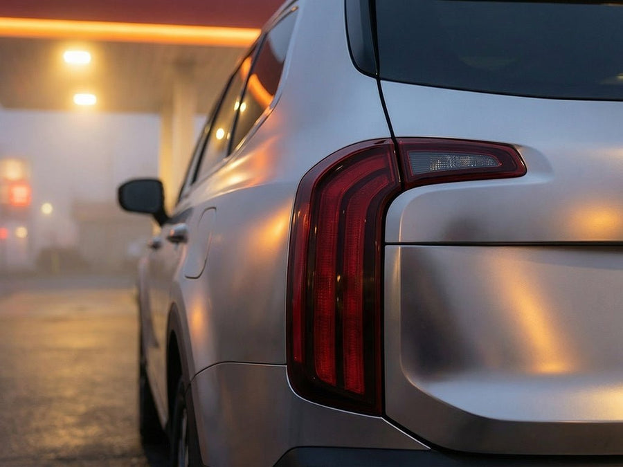 Hyundai Palisade wrapped in Hexis Satin HX30000 Super Chrome Titanium restyling film HX30SCH03S
