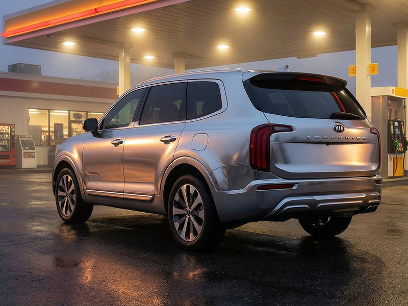 Kia Telluride wrapped in Satin HX30000 Super Chrome Titanium automotive vinyl film HX30SCH03S