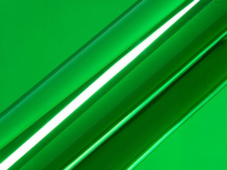 Color swatch of Hexis HX30000 Super Chrome Gloss Green Vinyl Wrap HX30SCH04B