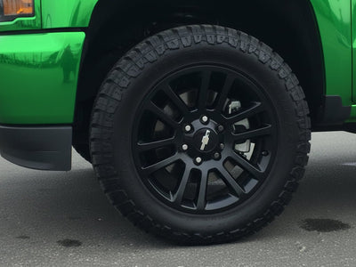 Chevrolet Silverado wrapped in Gloss HX30000 Super Chrome Green restyling film HX30SCH04B