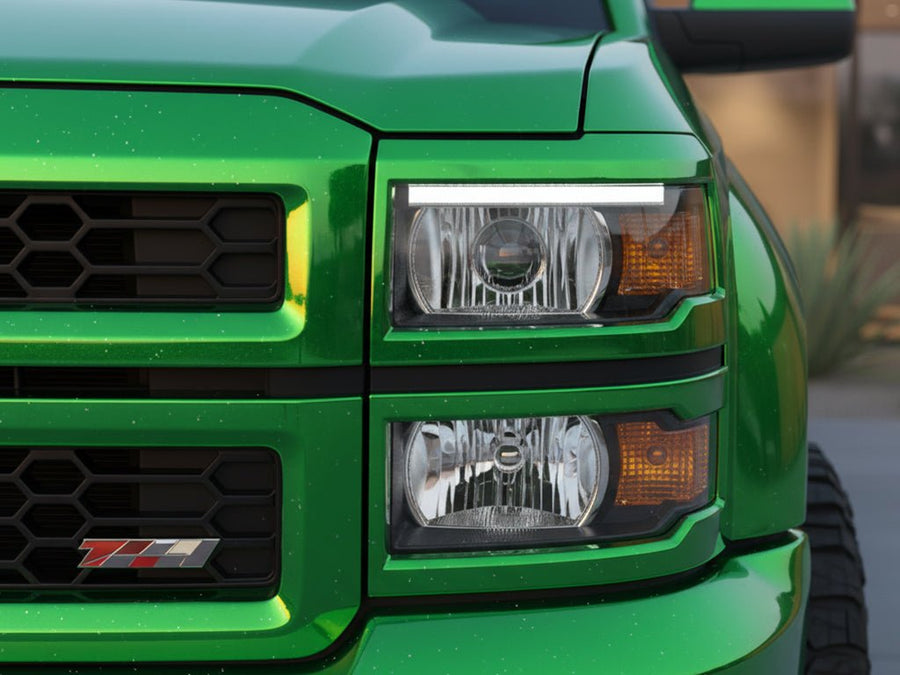 Chevrolet Silverado wrapped in Gloss HX30000 Super Chrome Green vinyl wrap HX30SCH04B