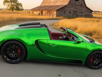 Bugatti Veyron wrapped in Hexis Gloss HX30000 Super Chrome Green automotive vinyl film HX30SCH04B
