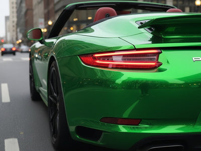 Porsche 911 wrapped in Gloss HX30000 Super Chrome Green vinyl wrap HX30SCH04B