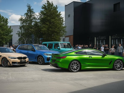 BMW M8 wrapped in Satin HX30000 Super Chrome Green vinyl wrap HX30SCH04S