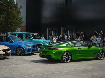 DIY BMW M8 wrapped in Satin HX30000 Super Chrome Green vinyl wrap HX30SCH04S