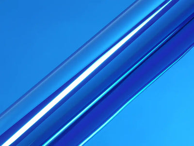 Color swatch of Hexis HX30000 Super Chrome Gloss Blue Vinyl Wrap HX30SCH05B