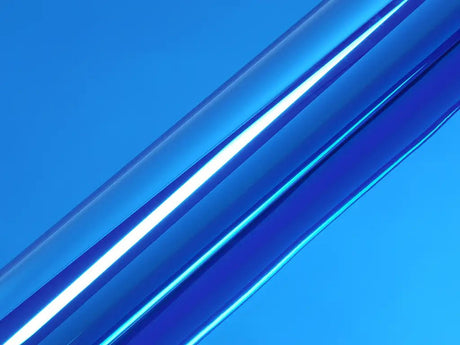 Color swatch of Hexis HX30000 Super Chrome Gloss Blue Vinyl Wrap HX30SCH05B