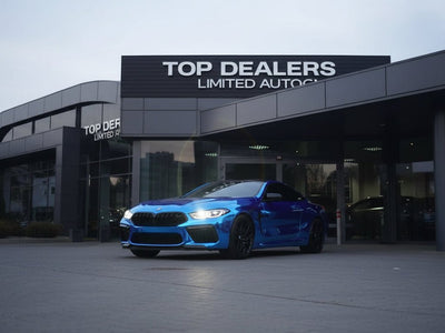 DIY BMW M8 wrapped in Gloss HX30000 Super Chrome Blue vinyl wrap HX30SCH05B