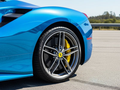 Ferrari 488 wrapped in Gloss HX30000 Super Chrome Blue vinyl wrap HX30SCH05B