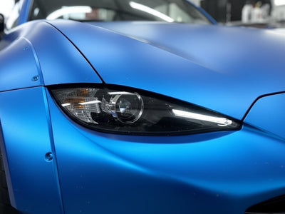 Mazda MX-5 Miata wrapped in Satin HX30000 Super Chrome Blue vinyl wrap HX30SCH05S