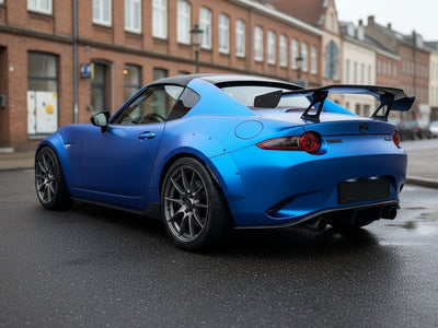 Mazda MX-5 Miata wrapped in Satin HX30000 Super Chrome Blue restyling film HX30SCH05S