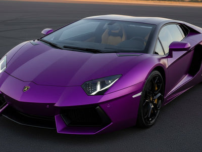 Lamborghini Aventador wrapped in Hexis Satin HX30000 Super Chrome Purple car wrap film HX30SCH06S