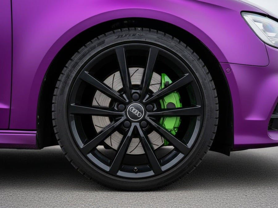 Audi wrapped in Satin HX30000 Super Chrome Purple automotive vinyl film HX30SCH06S