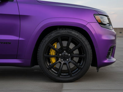 DIY Jeep Grand Cherokee SRT wrapped in Satin HX30000 Super Chrome Purple restyling film HX30SCH06S
