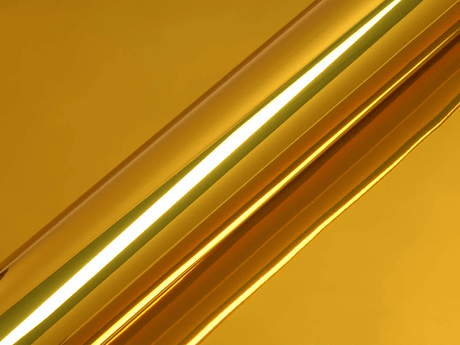 Color swatch of Hexis HX30000 Super Chrome Gloss Gold Vinyl Wrap HX30SCH07B