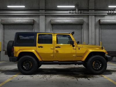 Jeep Wrangler wrapped in Hexis Gloss HX30000 Super Chrome Gold wrap film HX30SCH07B
