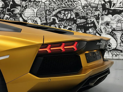 Lamborghini Aventador wrapped in Satin HX30000 Super Chrome Gold automotive vinyl film HX30SCH07S