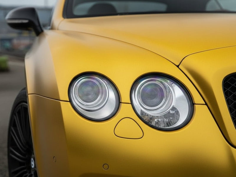 DIY Bentley Continental GT wrapped in Satin HX30000 Super Chrome Gold wrap film HX30SCH07S