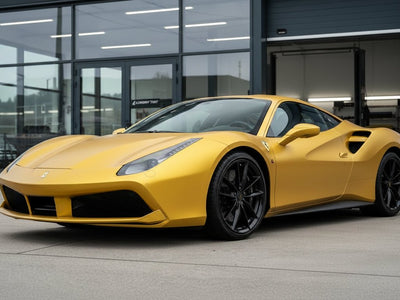 DIY Ferrari 488 wrapped in Satin HX30000 Super Chrome Gold car wrap film HX30SCH07S
