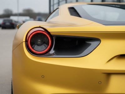 Ferrari 488 wrapped in Hexis Satin HX30000 Super Chrome Gold car wrap film HX30SCH07S