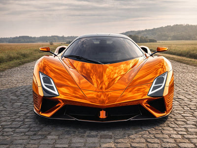 DIY SSC Tuatara wrapped in Gloss HX30000 Super Chrome Orange restyling film HX30SCH08B