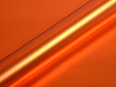 Color swatch of Hexis HX30000 Super Chrome Satin Orange Vinyl Wrap HX30SCH08S