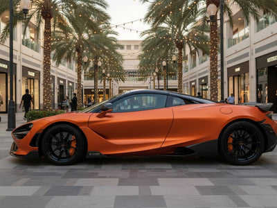 DIY McLaren 720S wrapped in Satin HX30000 Super Chrome Orange automotive vinyl film HX30SCH08S