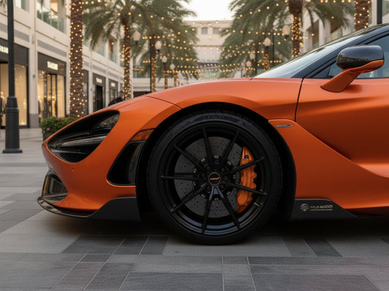 DIY McLaren 720S wrapped in Satin HX30000 Super Chrome Orange restyling film HX30SCH08S