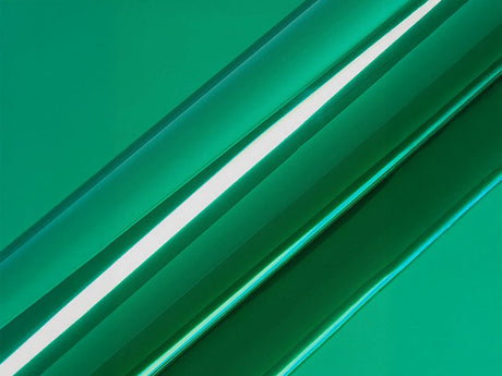 Color swatch of Hexis HX30000 Super Chrome Gloss Turquoise Vinyl Wrap HX30SCH09B