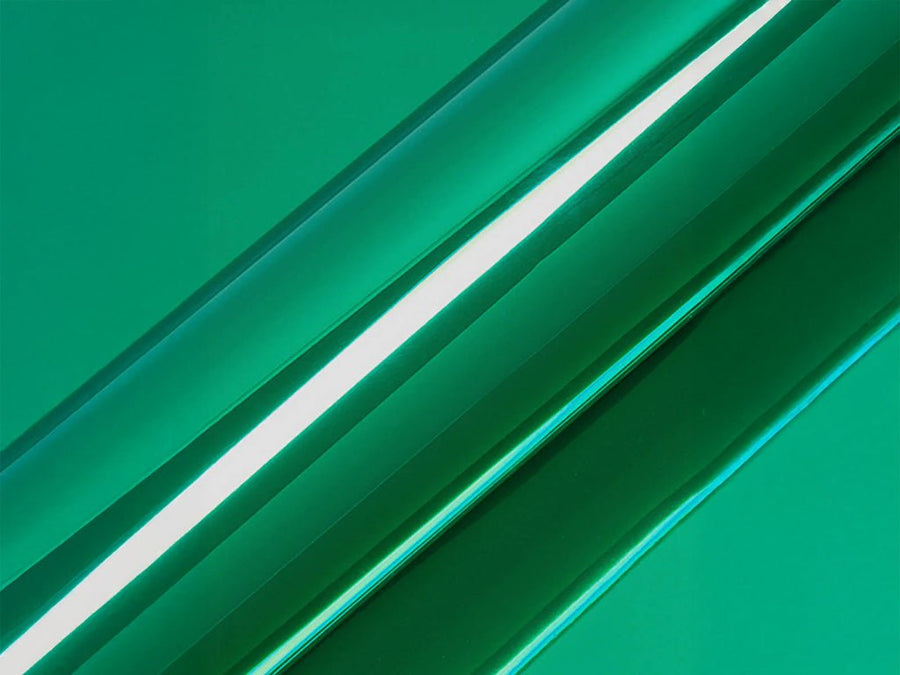 Color swatch of Hexis HX30000 Super Chrome Gloss Turquoise Vinyl Wrap HX30SCH09B