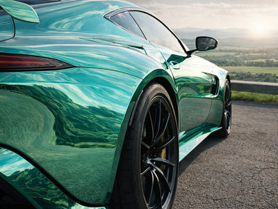 Aston Martin Vantage wrapped in Gloss HX30000 Super Chrome Turquoise wrap film HX30SCH09B