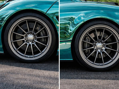 DIY Porsche 911 wrapped in Gloss HX30000 Super Chrome Turquoise restyling film HX30SCH09B