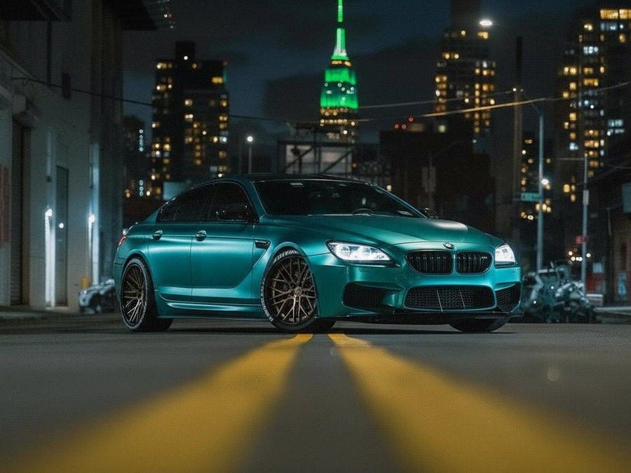 DIY BMW M6 wrapped in Satin HX30000 Super Chrome Turquoise wrap film HX30SCH09S