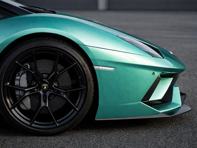 DIY Lamborghini Aventador wrapped in Satin HX30000 Super Chrome Turquoise restyling film HX30SCH09S