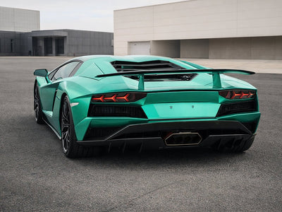 Lamborghini Aventador wrapped in Satin HX30000 Super Chrome Turquoise wrap film HX30SCH09S