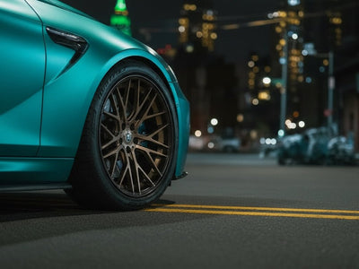 BMW M4 wrapped in Hexis Satin HX30000 Super Chrome Turquoise wrap film HX30SCH09S