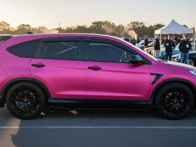 Honda CR-V wrapped in Satin HX30000 Super Chrome Pink vinyl wrap HX30SCH10S