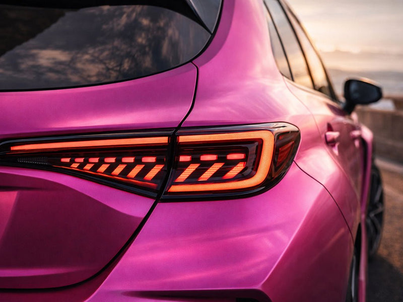 DIY Mercedes-Benz CLA wrapped in Satin HX30000 Super Chrome Pink wrap film HX30SCH10S