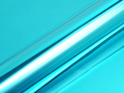 Color swatch of Hexis HX30000 Super Chrome Gloss Light Blue Vinyl Wrap HX30SCH11B