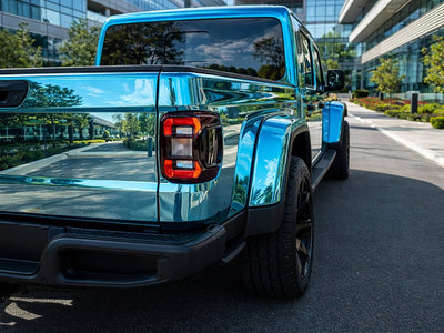 DIY Jeep Gladiator wrapped in Gloss HX30000 Super Chrome Light Blue automotive vinyl film HX30SCH11B