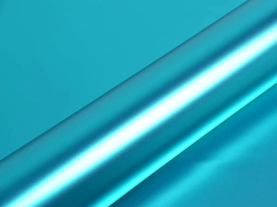 Color swatch of Hexis HX30000 Super Chrome Satin Light Blue Vinyl Wrap HX30SCH11S