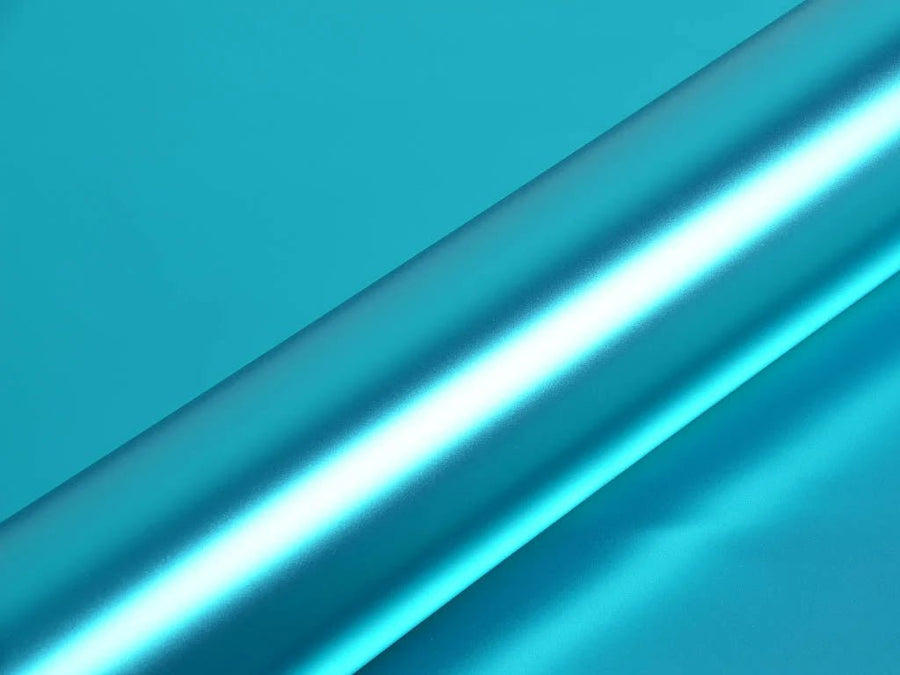 Color swatch of Hexis HX30000 Super Chrome Satin Light Blue Vinyl Wrap HX30SCH11S