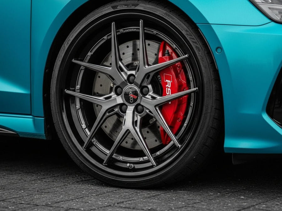 Audi RS wrapped in Satin HX30000 Super Chrome Light Blue vinyl wrap HX30SCH11S