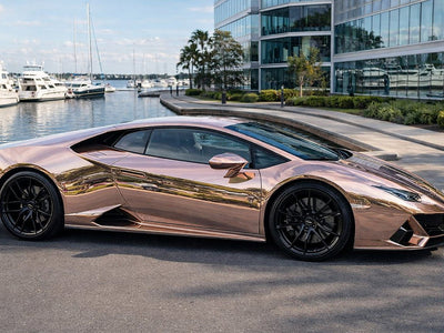 Lamborghini Huracán wrapped in Gloss HX30000 Super Chrome Rose Gold restyling film HX30SCH12B